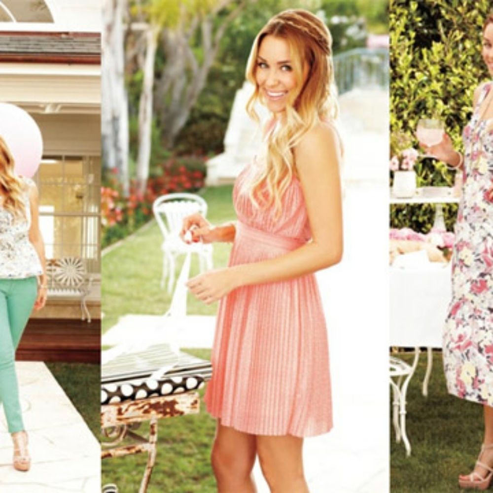 LC Pink Polka Dot Pleated Dress